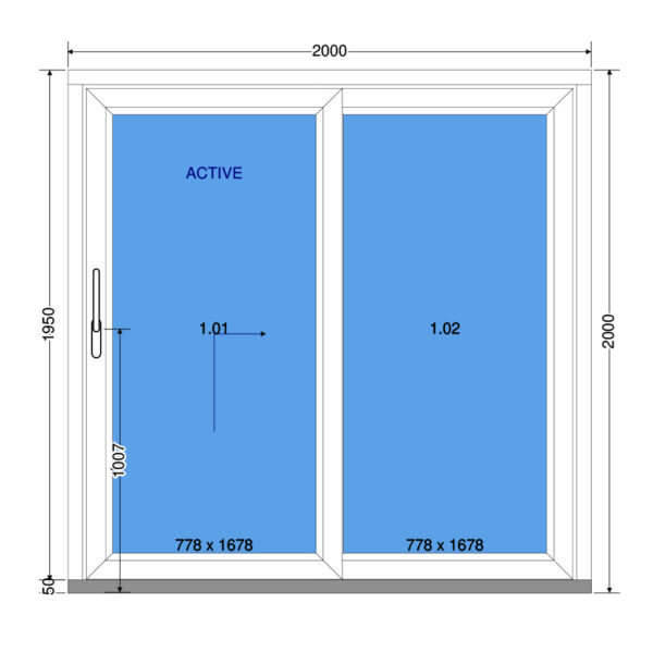 Posuvné dveře 200×200 cm (2000×2000 mm) | bílé
