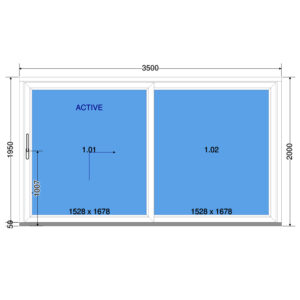 Posuvné dveře 350×200 cm (3500×2000 mm) | bílé