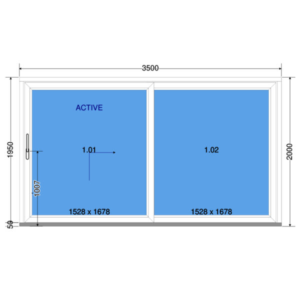 hs-350×200 Posuvné dveře 350×200 cm (3500×2000 mm) | bílé
