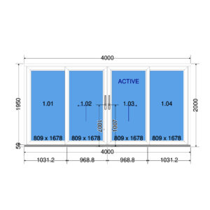 Posuvné dveře 400×200 cm (4000×2000 mm) | bílé