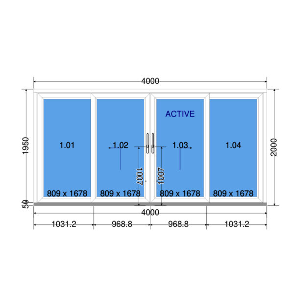 Posuvné dveře 400×200 cm (4000×2000 mm) | bílé